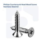 M4 FULLY THREADED PHILLIPS COUNTERSUNK WOOD SCREWS A2 STAINLESS STEEL DIN 7982