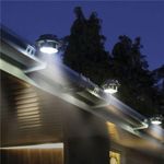 Solar Powered Led Gutter Door Wall Fence Lights Outdoor Garden Roof Security