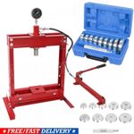 12 TON HYDRAULIC WORKSHOP PRESS / SHOP PRESS WITH GAUGE + 10 BEARING BUSH DRIVER