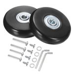 Luggage Wheels Replacement 55 x 14 Mm/2.2" x 0.6" for Suitcase, Black 1 Set