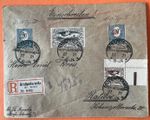 OBSL, R-Letter, 1921, Mi. 10 Type III and 11 Type I and 19 ZS and 22, Großpeterwitz