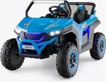JOYHOMES Blue Kids Electric UTV Ride-On w/ Remote, LED Bar, Bluetooth FM USB