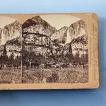 California CA America Stereoview C1895 Real Photo Yosemite  Cowboy Mule Train
