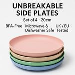 4 Unbreakable & Colourful Side Plates