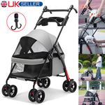 4-Wheel Portable Pet Stroller with Breathable Mesh Puppy Stroller Cat Stroller