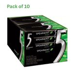 Wrigley's 5 Gum Spearmint Rain Sugar Free Gum 15 Sticks - Pack of 10