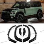 FOR 2020-ON DEFENDER 110 L663 WIDE FENDER WHEEL ARCH TRIM KITS GLOSS BLACK SET