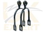 BLACK SMOOTH ROLLER BALL SPURS FOR HORSES  - 30mm NECK HORSE SOFT TOD BALL SPURS