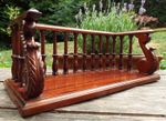 A MAHOGANY LIBRARY BALUSTRADE GALLERY TABLE TOP BOOK STAND TROUGH CASE #3