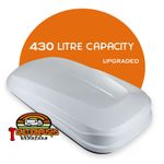 430 Litre Car Roof Top Box Gloss White Extra Large Top Car 75kg Luggage Camping