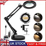 Desk 10X Magnifier Glass LED Lamp With Light Stand Clamp Beauty Magnifying Lamp