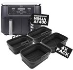 4 PCS Air Fryer PREMIUM Baking Pan Dual Basket Liner Handle Baking Oven AF400