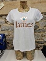 Ladies James Tim Booth the band '90 style tee t shirt retro Madchester Rose Gold