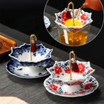 Umbrella Shape Ceramic Tea Strainer,Chinese Blue & White Porcelain Leaf Filter