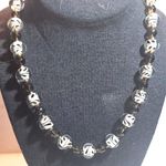 BB Sterling Silver 925 Hand Blown Glass Smoky Quartz Beaded Necklace Artisan