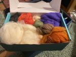 Roving felting wool from UK  & carded wool from the felt box multi coloured