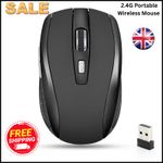 BLACK WIRELESS CORDLESS 2.4ghZ MOUSE USB DONGLE OPTICAL SCROLL FOR PC LAPTOP MAC