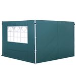 Outsunny Gazebo Replacement Exchangeable Wall Panels w/  Window, Dark Green