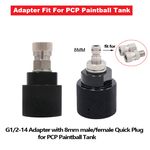 PCP G1/2-14 Thread Adapter For HPA Paintball CO2 Tank Regulator W 8mm QD 4500PSI