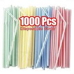 100 Straws Flexible Bendy Birthday Party Plastics Drinking Straws