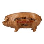Vintage Cast Iron Pig Money Box Quaker City Hams Piggy Savings Bank Heavy 1.5Kg