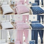 STARS BEDDING - CURTAINS / DUVET COVER SET / FITTED SHEET - JUNIOR SINGLE DOUBLE