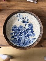 Rare Early 20th Century Crackled Blue And White Chinese Plate