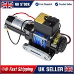12V Electric Winch 1400W With 2 Wireless Remote Controls Car Fiber Rope Boat