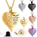 ઈ ઉHeart Urn Keepsake Pendant Memorial Necklace Cremation Ashes Jewellery Charm