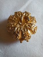 VTG Estee Lauder Flowering Tangerine Pumpkin EMPTY Solid Perfume Compact pot 70s