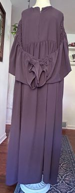 Amana Co Woman’s Abaya Pleated Plain Mauve-L 56-Plus friendly adjustable sleeves