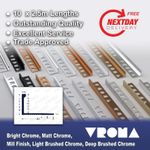 10x TILE TRIM - STRAIGHT EDGE L-SHAPE - 2.5M ALUMINIUM Bright Chrome, Matt, Mill