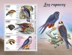 BIRDS OF PREY Birds/Bird MNH 3v-Stamp Sheet #2249 (2022 Chad)