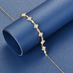 0.72ct Round Cut Lab‑Created Diamond Test Pass 18K Gold Clovers Chain Bracelet