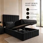 Ottoman Storage Gas Lift Up Double Bed Frame King Size 4ft6 5ft Black Grey Cream