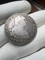 1796 Spain 4 Reales - Charles IV Silver Coin Spanish Colonial Pirate Era
