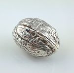 VINTAGE ELIZABETH II SILVER WALNUT PILL BOX SHEFFIELD IMPORT HALLMARK 1998 16.4g