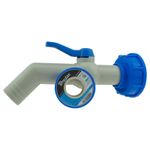 IBC S60x6 Tank PVC Angle Outlet Tap Valve High Flow 25mm (1”) Barrel+ptfe Tape,