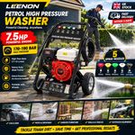 7.5HP Petrol Pressure Washer 170-190Bar High Pressure Jet Wash Cleaner UK