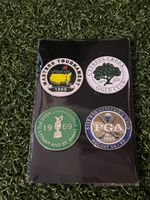 Set of 4 Flat Golf Ball Marker 1969 Majors Masters, US Open, PGA etc FREEPOST