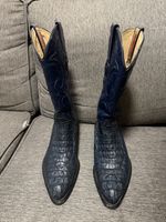 Los Altos Boots Western Blue Exotic Leather Boots Size 8.5 US MPN 03223