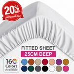 Extra Deep 25 cm Full Fitted Sheet Bed Sheets Single Double King Super King Size
