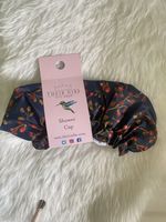 Their Nibs Reusable Shower Cap Navy Blue & Red Floral Print Reusable Design