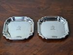 fine pair of crested Goldsmiths & Silversmiths solid sterling silver dishes