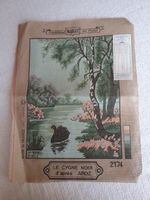 Vintage Margot Le Cygne Noir The Black Swan 2174 Tapestry Canvas