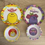 Mr Men Kids plastic Dinner/breakfast Bowl plate2008 Mr happy little miss naughty
