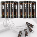 EBL 1.5V USB Rechargeable AAA AA Lithium Battery 3300mwh Li-ion Batteries +Cable