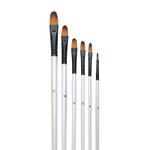 6 Piece Round/Filbert Artist Brushes Watercolour Acrylic Oil Painting