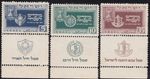 1949 ISRAEL - Yvert n. 18euro20, 3 values with band and underband, MNH**