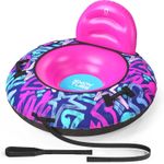 QPAU 44” Snow Tube with Backrest – Heavy Duty Inflatable Sled 500 lbs Capacity w